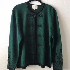 Susan Bristol 1995 green cardigan